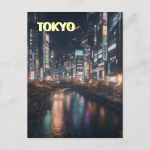 Tokyo Streets at Night Briefkaart