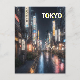 Tokyo Streets at Night Briefkaart