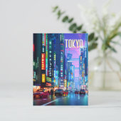 Tokyo Streets at Night Briefkaart (Staand voorkant)