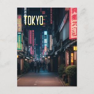 Tokyo Streets at Night Briefkaart