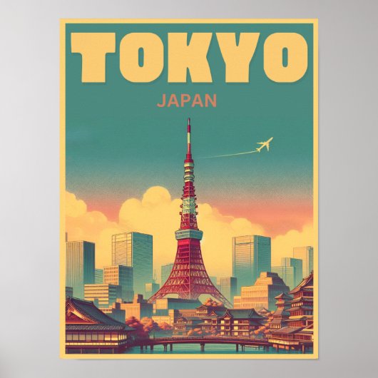 Tokyo Tower Japan reizen  geschenken Poster (Voorkant)