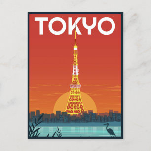 Tokyo Tower Japan reizen Retro geschenken Briefkaart
