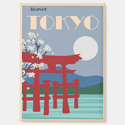 Tokyo Travel Poster Magneet (Voorkant)