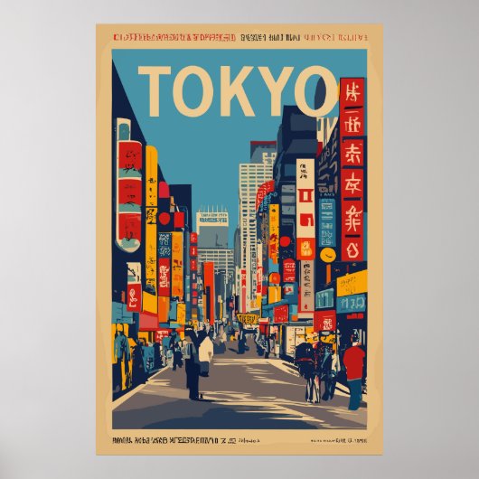 Tokyo vintage reizen poster (Voorkant)