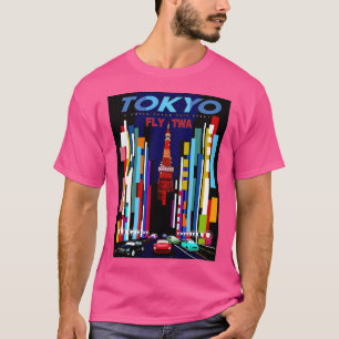 Tokyo Vlieg naar Japan Toerisme Adverteren PR T-shirt