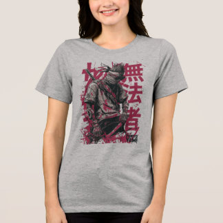 Tokyo Yami – Samurai Vrijbuiter met Japanse Typogr Tri-Blend Shirt
