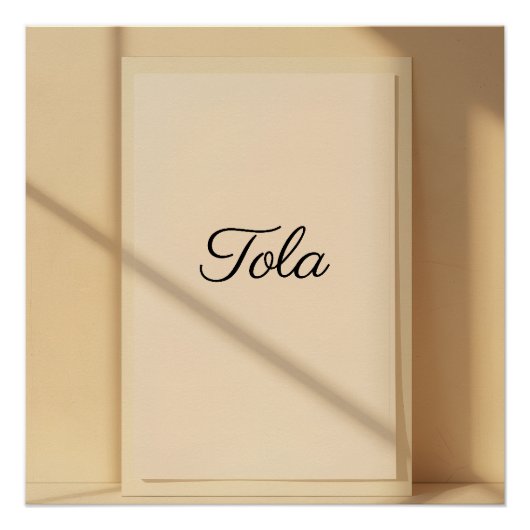Tola Modern Name Poster – Personalized Wall Print Perfect Poster (Voorkant)