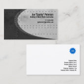 Tôle métallique Rivets Carte de visite gris (Devant / Derrière)