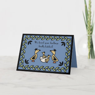 Tole Twin Duckling Baby Boys Félicitations Carte