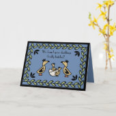 Tole Twin Duckling Baby Boys Gefeliciteerd Kaart (Gele Bloem)
