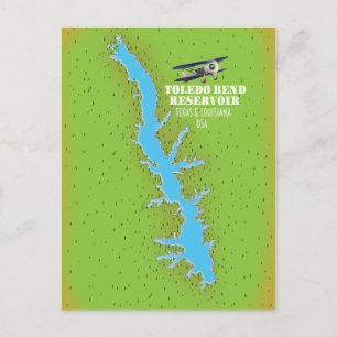 Toledo Bend réservoir Texas & Louisiana Carte
