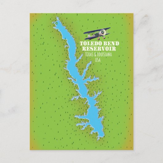 Toledo Bend réservoir Texas & Louisiana Carte (Devant)