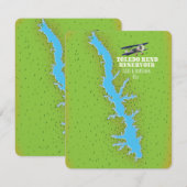 Toledo Bend réservoir Texas & Louisiana Carte (Devant / Derrière)