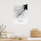 Toledo Map - Ohio - City Map Poster (Keuken)