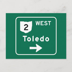 Toledo, OH Road Sign Briefkaart