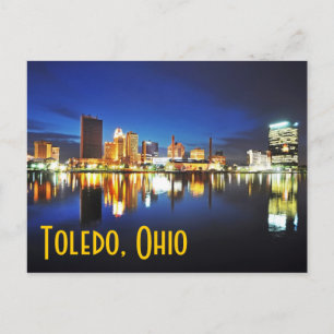 Toledo, Ohio bij de schemering Briefkaart