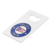 Toledo Ohio Kredietkaart Flessenopener (Voorkant Gekanteld)