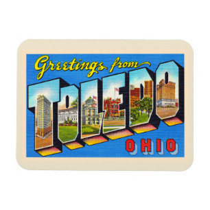 Toledo Ohio OH  groot Briefkaart Magneet