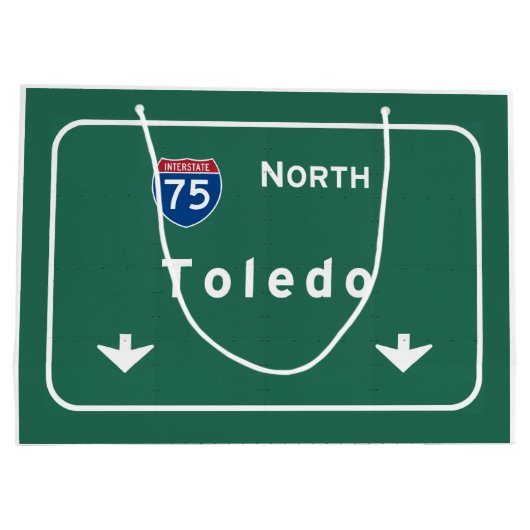 Toledo Ohio oh Interstate Highway Freeway : Groot Cadeauzakje (Achterkant)