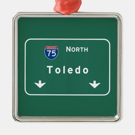 Toledo Ohio oh Interstate Highway Freeway : Metalen Ornament (Voorkant)