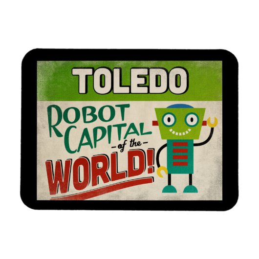 Toledo Ohio Robot - Funny  Magneet (Horizontaal)