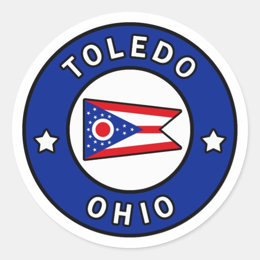 Toledo Ohio Ronde Sticker (Voorkant)
