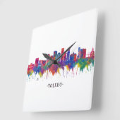 Toledo Ohio Skyline Vierkante Klok (Hoek)