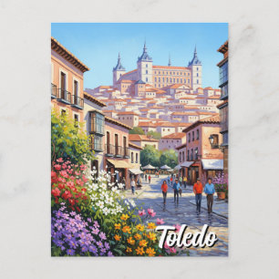 Toledo Spanje Alcazar Reisbloemen Briefkaart