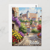 Toledo Spanje Alcazar Reizen Briefkaart (Voorkant / Achterkant)