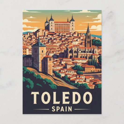 Toledo Spanje Alcazar Reizen Briefkaart (Voorkant)