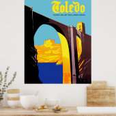 Toledo, Spanje. Brug over het Middellandse-zee Poster (Keuken)