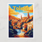 Toledo Spanje Reizen Illustratie Briefkaart (Voorkant)