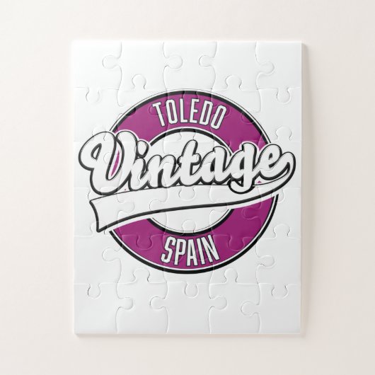Toledo spanje retro stijl logo legpuzzel (Verticaal)