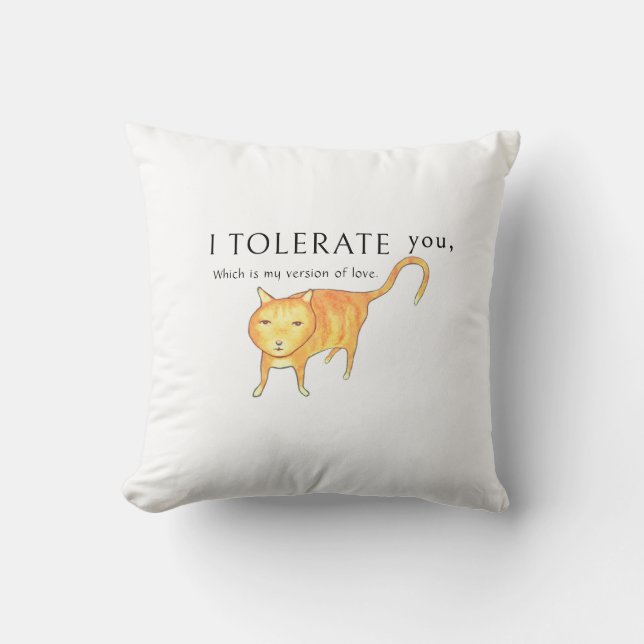 Tolerant Apathetic Orange Cat Kussen (Voorkant)