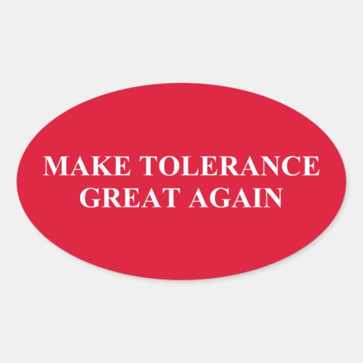 Tolerantie weer geweldig ovale sticker (Voorkant)