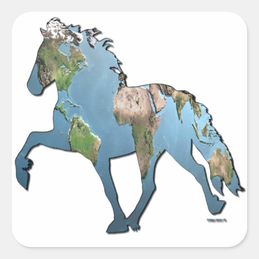 Tolheffing op de wereld vierkante sticker (Voorkant)