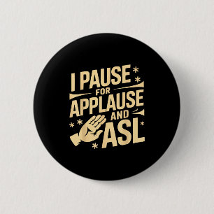 Tolk gebarentaal werk doofheid interpreteren ronde button 5,7 cm