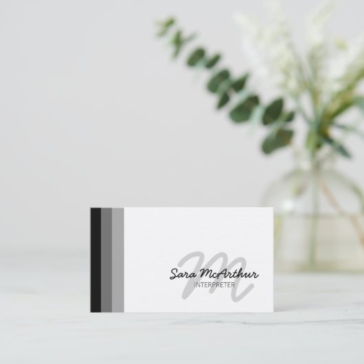 Tolk Special SkillsServices CursiveMonogram Visitekaartje (Staand voorkant)