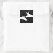 tolk vierkante sticker (Tas)