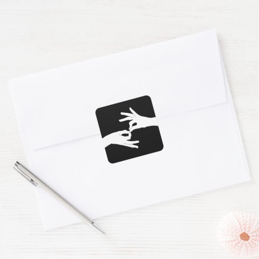 tolk vierkante sticker (Envelop)