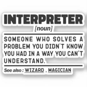 Tolk zelfstandig naamwoord Vertaling Specialist Li Sticker