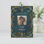 Tolkien Huwelijk Majesteitelijk Save The Date (Staand voorkant)