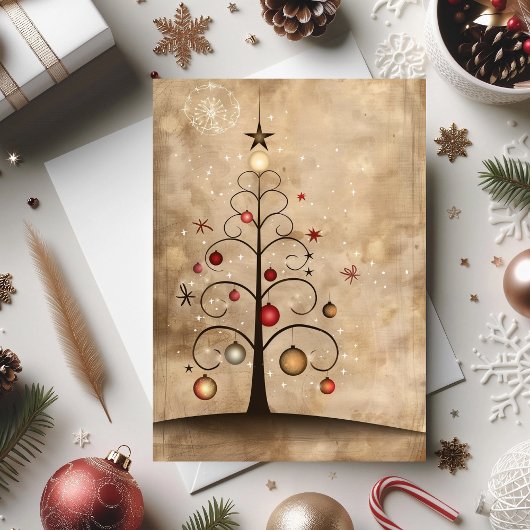 Tollende Kerstboom Magie met Dansende Ornamenten Kaart
