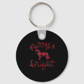 Toller Merry Christmas Buffalo Plaid Dog Cute For Sleutelhanger (Voorkant)