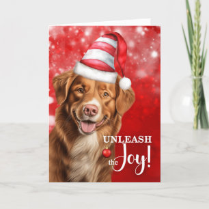 Tolling Retriever Dog laat de kerstvreugde los Feestdagen Kaart