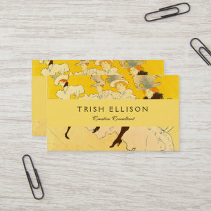 Tolouse Lautrec Dancing Girls Yellow Visitekaartje