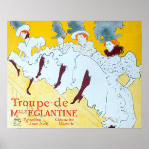 Tolouse-Lautrec Dansende Meisjes Gele Poster Kunst