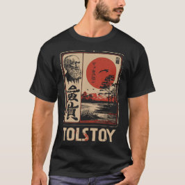 Tolstoj Literaire Japanse Red Sun Filosofie Kunst T-shirt
