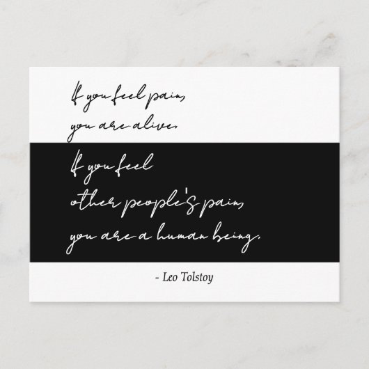 Tolstoj Quote over empathie als je pijn voelt Feestdagenkaart (Voorkant)