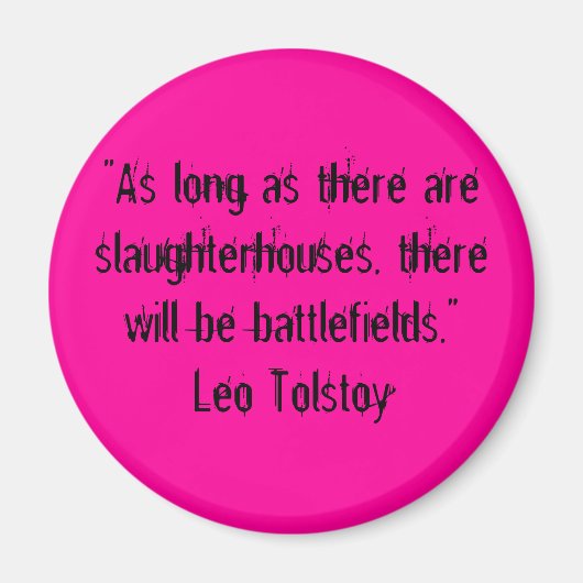 Tolstoy Vegetarian Quote Magneet (Voorkant)